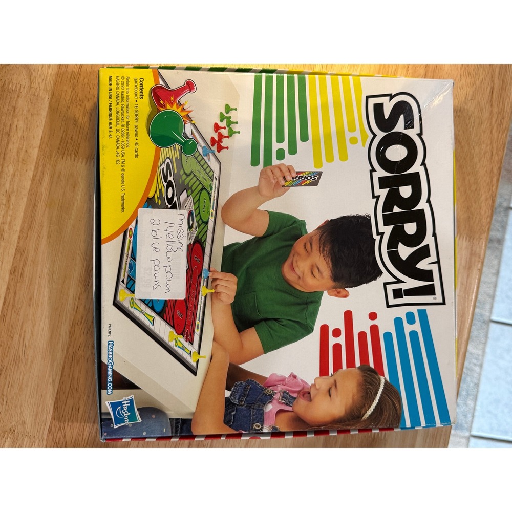 Sorry Board Game Replacement Parts Lot Cards Complete Pawns Incomplete‎